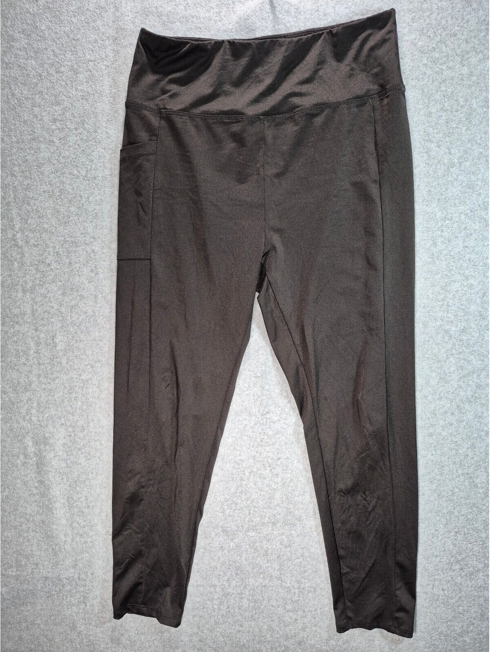 Zone Pro Size L Black Capri Leggings Side Pocket Athletic Workout Pants